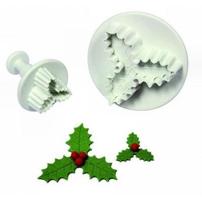PME Plunger Cutter - Three Leaf Holly - Set of 2
