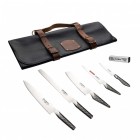 Global 6-Piece Deluxe Leather Knife Set