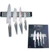 GLOBAL 5 piece Magnetic Knife Rack Offer Set