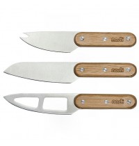 Nosh 3pc Oak Handled Cheese Knife Set