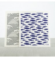 Liga Eco Dishcloths - Fish and Wave